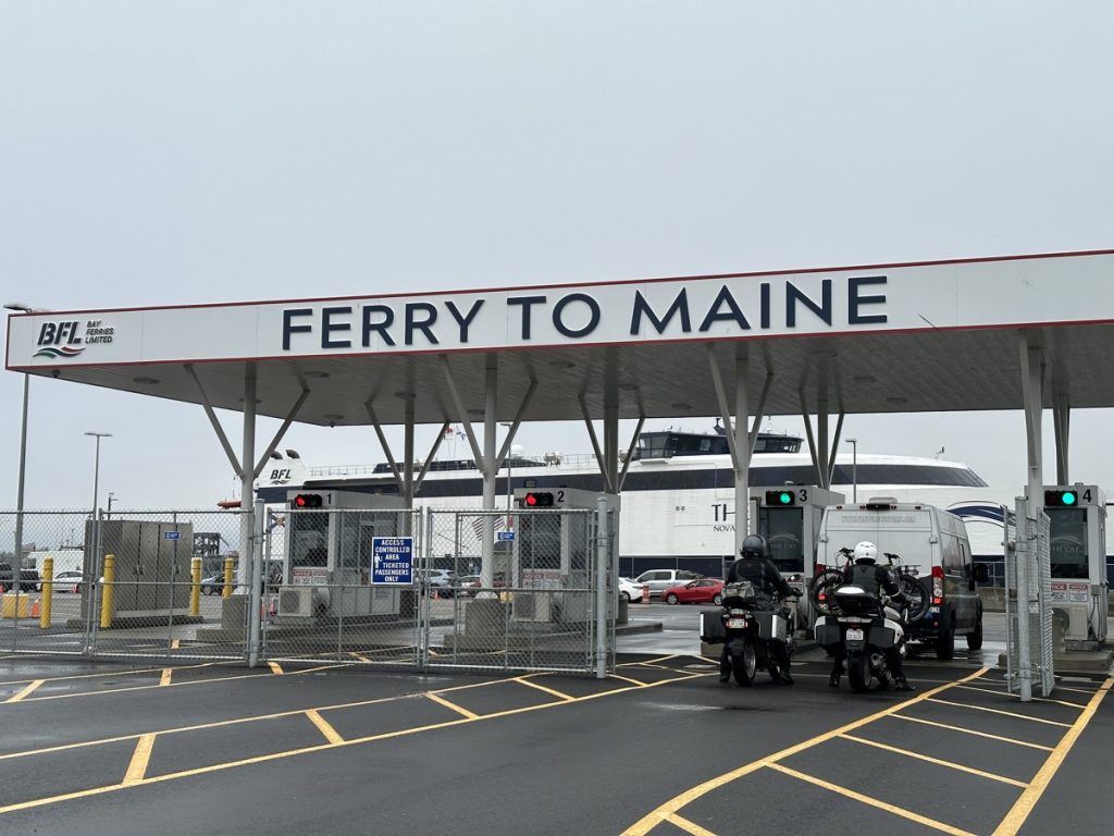 boarding the cat ferry from maine to nova scotia